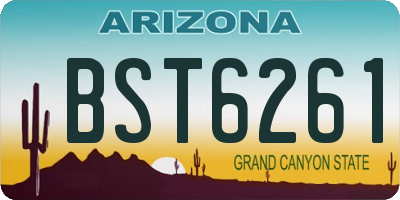 AZ license plate BST6261