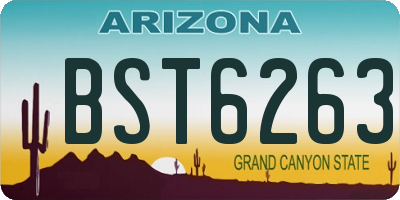 AZ license plate BST6263