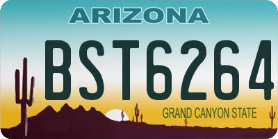 AZ license plate BST6264