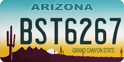 AZ license plate BST6267