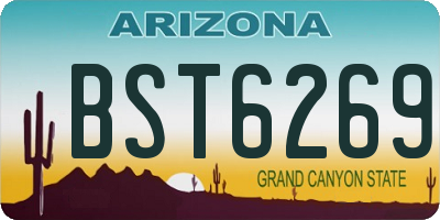 AZ license plate BST6269