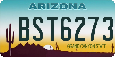 AZ license plate BST6273