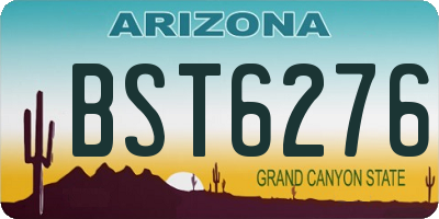 AZ license plate BST6276