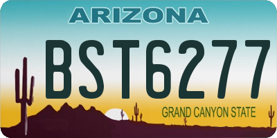 AZ license plate BST6277