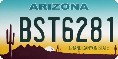 AZ license plate BST6281