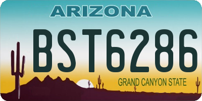 AZ license plate BST6286