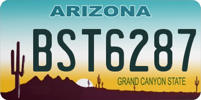 AZ license plate BST6287