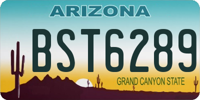 AZ license plate BST6289