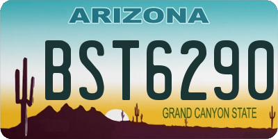 AZ license plate BST6290