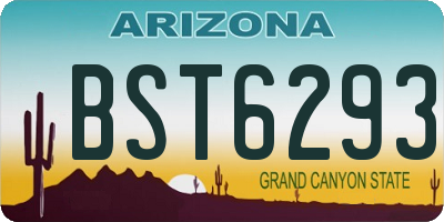AZ license plate BST6293