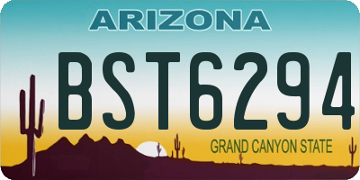 AZ license plate BST6294