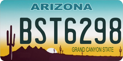 AZ license plate BST6298