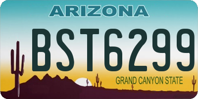 AZ license plate BST6299