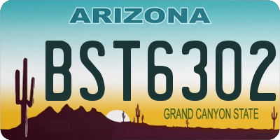 AZ license plate BST6302