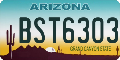 AZ license plate BST6303