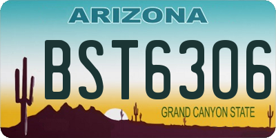 AZ license plate BST6306