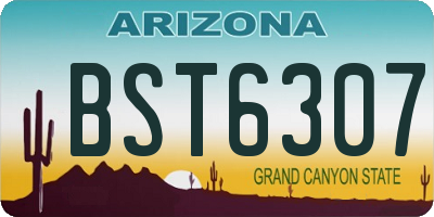 AZ license plate BST6307