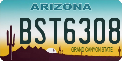 AZ license plate BST6308