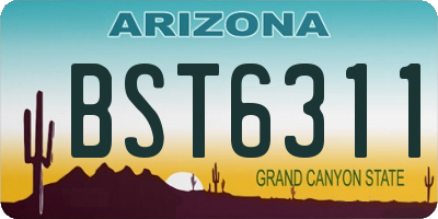 AZ license plate BST6311