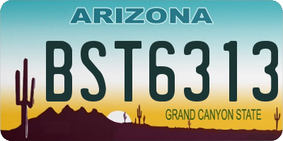 AZ license plate BST6313