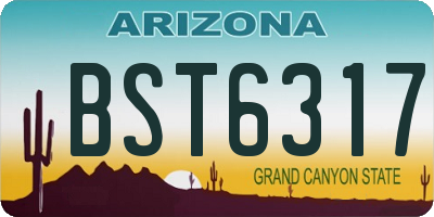 AZ license plate BST6317