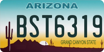 AZ license plate BST6319