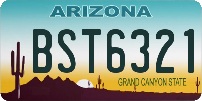 AZ license plate BST6321