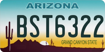 AZ license plate BST6322