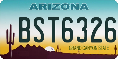 AZ license plate BST6326