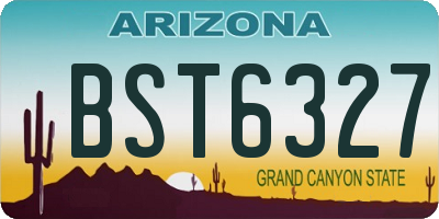 AZ license plate BST6327