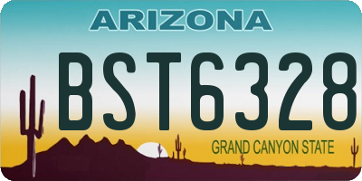 AZ license plate BST6328