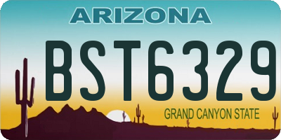 AZ license plate BST6329