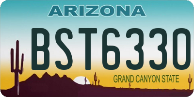 AZ license plate BST6330