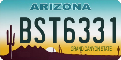 AZ license plate BST6331