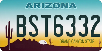 AZ license plate BST6332