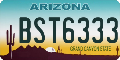 AZ license plate BST6333