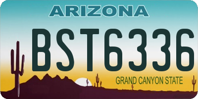 AZ license plate BST6336