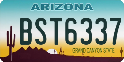 AZ license plate BST6337