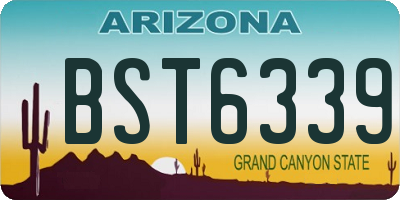 AZ license plate BST6339