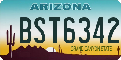 AZ license plate BST6342