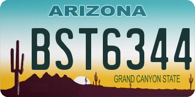 AZ license plate BST6344