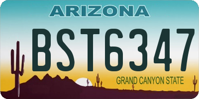 AZ license plate BST6347