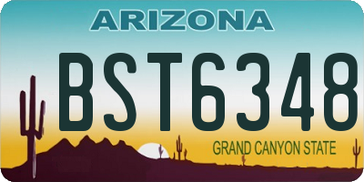 AZ license plate BST6348