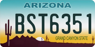 AZ license plate BST6351