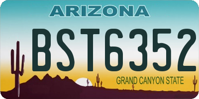 AZ license plate BST6352