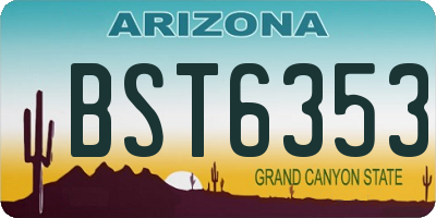 AZ license plate BST6353