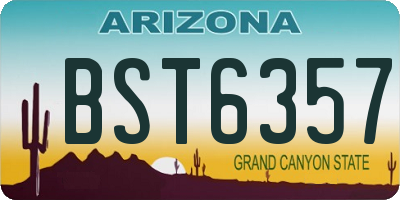 AZ license plate BST6357