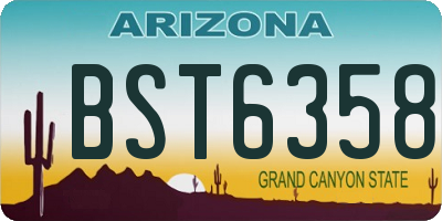 AZ license plate BST6358