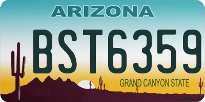 AZ license plate BST6359