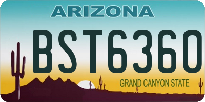 AZ license plate BST6360